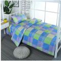 63N cotton bedding three-piece bed sheets, single quilt covers, pillowcases, checkered student dormitory quilt covers, people high school. 