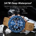 POEDAGAR Top Brand Luxury Men Watch For Man Sports Waterproof Luminous Date Chronograph Leather Men's Watches Quartz Male Clocks.