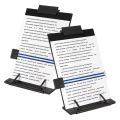 File Organizer Copy Holder Stand with 7 Adjustable Positions-Desktop Document Holder Stand(Black Metal), 2-Pack Copyholder. 