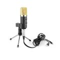 BM-100FX / BM-750 Studio USB Condenser Microphone With Desktop Stand + Anti-Wind Foam Cap+ 3.5mm Computer Microphone Input Interface For Broadcast Vocals, Network Singing and Musical Instruments Recording. 