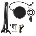 Extendable Suspension Microphone Stand + Shock Mount +Pop Filter. 