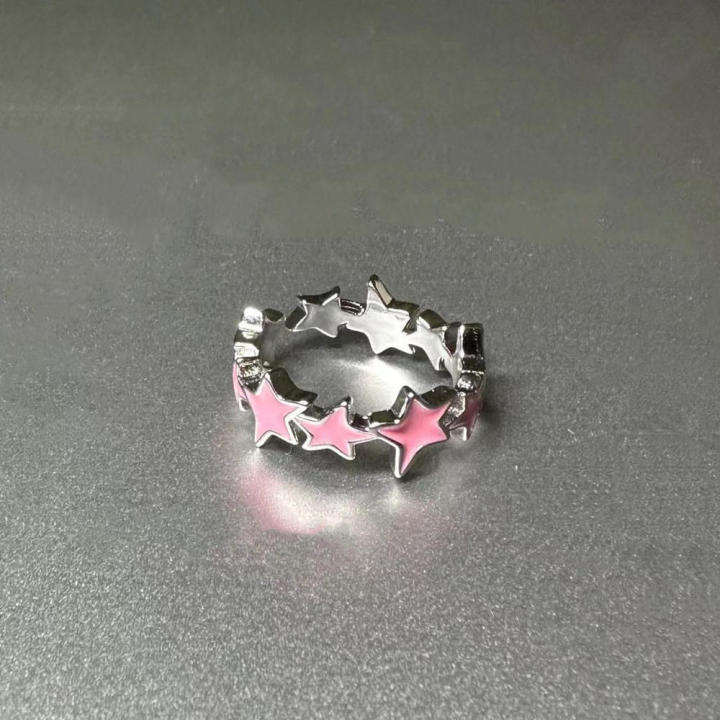 Colorful%20%20Enamel%20Pink%20Star%20Rings%20Fashionable%20%20For%20Girls%20%20Blue%20%20Twisted%20Star%20Open%20Ring%20Party%20Gifts%20New%20Fashion%20%20Women'S%20Y2k%20Jewelry%20for%20Daily%20Wear%20%20Fashion%20Events%20%20Teenagers/Young%20Women%20%20Party%20Or%20-%20Image%205