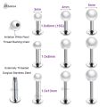 3Pcs 18G Bar 3/4/5mm White Pearl Labret Piercing Jewelry Lip Ring Nose Piercing Labret Stud Tragus Helix Earrings Conch Piercing.
