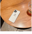 FELMYST Bear Case For OPPO A16 Luxury 3D Cute Be@r Pearl Metal Phone Mobile Casing Hold Square Girl Boy Gift Soft Shockproof Back Cover Cases. 