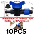 16mm 5/8 Drip Irrigation Tape Shut-Off Valve End Plug Connector Thread Lock Garden Watering System Greenyhouse to PVC Hard Pipe. 