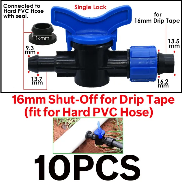 16mm%205/8%20Drip%20Irrigation%20Tape%20Shut-Off%20Valve%20End%20Plug%20Connector%20Thread%20Lock%20Garden%20Watering%20System%20Greenyhouse%20to%20PVC%20Hard%20Pipe%20-%20Image%203