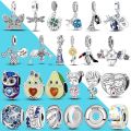 925 Silver Charms Travel Sunflower Lucky Fit Originales Pandora Bracelet Making For Dangle Pendant DIY. 
