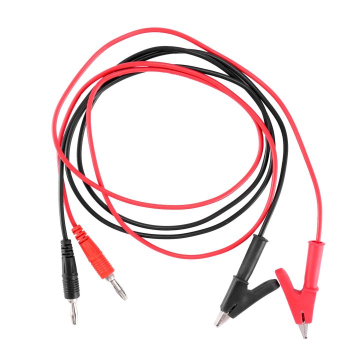 1M Long Alligator Clip to Banana Plug Test Cable Pair for Multimeter