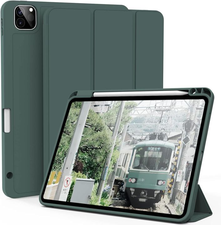 ZryXal New apple iPad Pro 11 Inch Case 2022 (4th Gen)/2021(3rd Gen)/2020(2nd Gen) with Pencil Holder,Smart iPad Case [Support Touch ID and Auto Wake/Sleep]