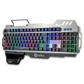 HXSJ 7Pin Pk-900 Gaming Keyboard Rgb Backlight Computer Keyboard With Mo-bile P-hone HO-lder Wrist Rest S-ilver. 