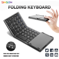 B033 Mini Wireless Keyboard Bluetooth Touchpad Portable Magnetic Triple Folding Keyboard for Windows Android IOS iPad Phone.