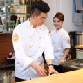 High-End Chef Uniform Thin Cafeteria Restaurant Chef Overalls Summer Solong Tattoo Chef Kitchen Work Clothes Men. 