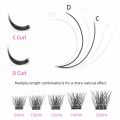 YUANZHIJIE Mix Length Fluffy Individual DIY Clusters Eyelash Extension C D Curl 144 pcs Natural Segmented Eyelash Makeup Tools.