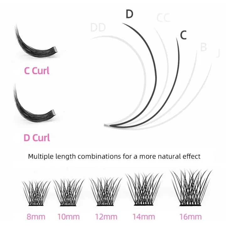 YUANZHIJIE%20Mix%20Length%20Fluffy%20Individual%20DIY%20Clusters%20Eyelash%20Extension%20C%20D%20Curl%20144%20pcs%20Natural%20Segmented%20Eyelash%20Makeup%20Tools%20-%20Image%204