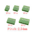 5/10Pcs Mini Pitch 2.54mm Screw Terminal Block Connector For 26-18AWG Wire Cable 2/3/4/5/6 Pin P.C.B Screws Terminals 150V 6A.