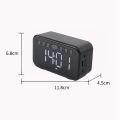 Bluetooth 5.0 Alarm Clock Speaker Digital LED LCD Display Wireless Mirror Speaker for Home Outdoors. 