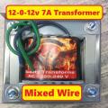 MIXED WIRE 12V 7A Transformer 12 0 12 7Amp Input AC 220V Output 12V Transformer 7A Transformer Step Down 12 0 12 Volt Transformers 7 Amp For 12 0 12 Power Supply Adapters. 