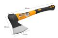Tolsen Carbon Steel 600g Hatchet Fiberglass Body Rubberized Handle. 