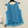 Women's Fashion RU Brand Summer Sleeveless Chiffon Shirt Tops Loose Large Size Slim Casual Women's Shirts Bottoming Camisole.