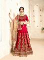 Red Georgette Embroidery Semi Stitched Party Wear / Bridal suits Dress for Women. 