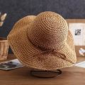 Beach Hats Adults Female Sunscreen Cap Simple Women Straw Hats Summer Sun Hats for Women Lady Folding Bow Travel Caps Female.