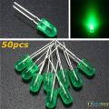 50Pcs-5mm Colorful GREEN LED 5mm Round LED Light Emitting Diode Basic Green Light Bulbs For Electronics Project Indicator Front Panels LED Light DIY - Rgb Light.