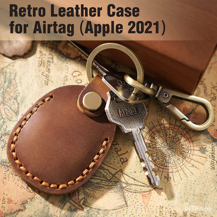 Leather%20Airtag%20Case%20Holder%20Keychain,%20Portable%20Handmade%20Genuine%20Leather%20Air%20Tag%20Holder%20with%20Keyring%20Full%20Coverage%20Protective%20Case%20-%20Image%202