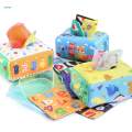 Pull Along Tissue Box Sensory Toy Busy Pull Tissues for Newborns Toddlers 6 to 12 Months.