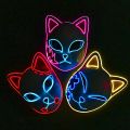 Halloween Mask Cute Cat Fox Vendetta EL Wire Mask Flashing Cosplay LED neon Costume Mask for Glowing Dance Carnival Party Masks. 