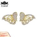 Carat Alloy Statement Earrings Sparkling Rhinestone Butterfly Stud Earrings Elegant Women's Jewelry Gift Elegant Butterflies Ear Studs. 