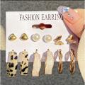 New Fashionable Trendy 6 Pairs = 12 Pcs Golden Butterfly Stud Earrings for Girls Simple Stylish New Collection 2023 - Pearl Dangle Drop Earrings for Girls Jewelry.