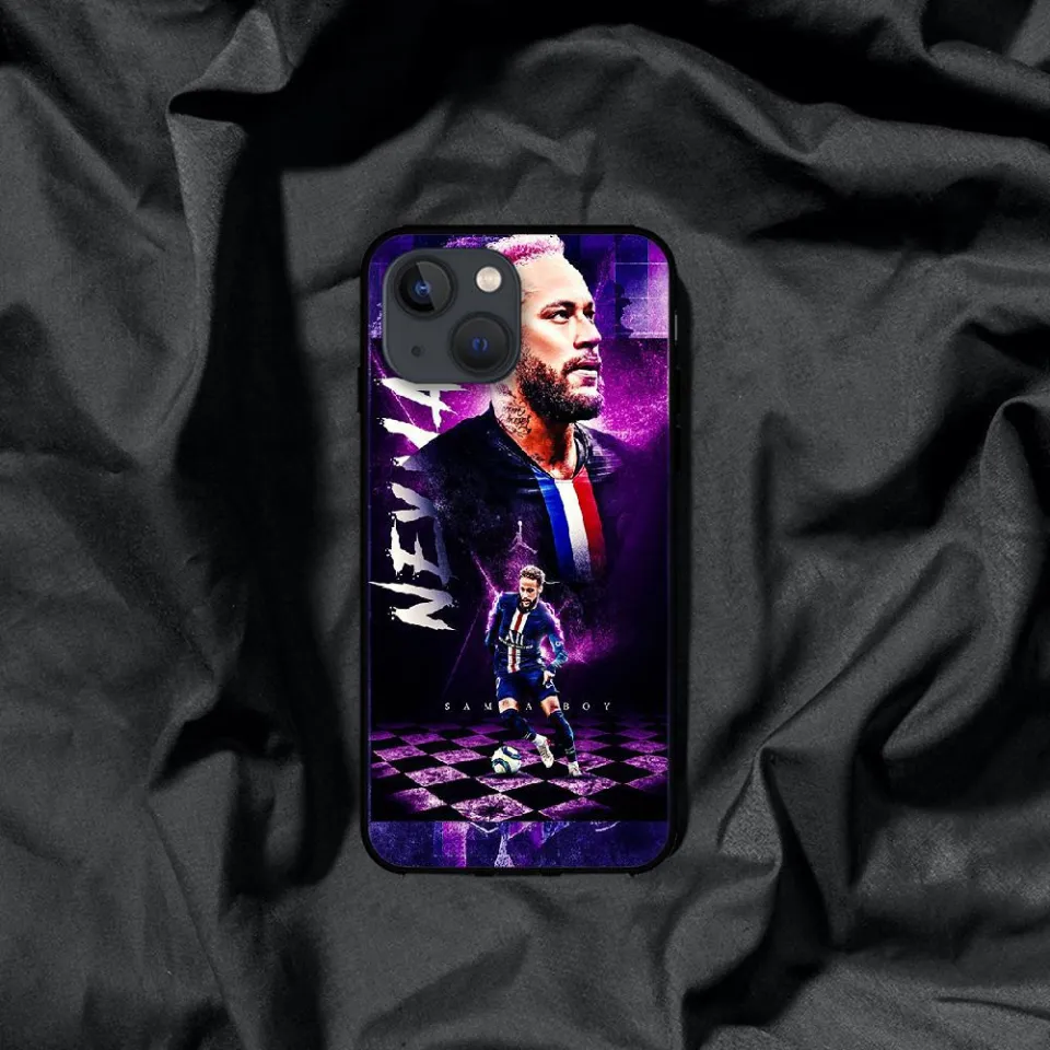 Coque IPhone Rigide Neymar JR Football - Modèle 01 - Compatible IPhone 6 à 15 Pro Max - Blanche Mate
