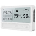 Digital Hygrometer Thermometer Indoor Room Outdoor Temperature Humidity Meter LCD Stand Magnetic Backing Sensor Monitor with Humidity Gauge Mini Weather Station with Clock.