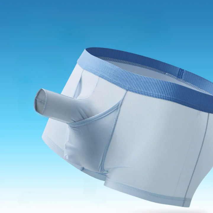 Men%20Trunks%20Ice%20Silk%20Underwear%20Elephant%20Nose%20Open%20Sheath%20Panties%20Summer%20Thin%20Breathable%20Bullet%20Separation%20Boxer%20Underpants%20-%20Image%202