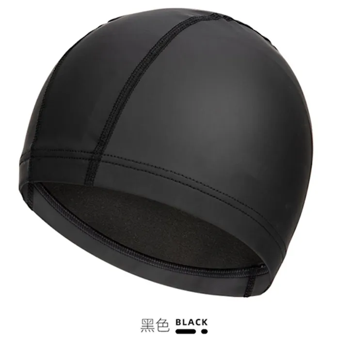 Swimming%20Cap%20Unisex%20Comfortable%20Waterproof%20Ear%20Protection%20Not-Too-TightPUCloth%20Glue%20Swimming%20Cap%EF%BC%8CSolid%20Color%20Men's%20Large%20Cap%20-%20Image%202