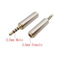 3.5mm to 2.5mm / 2.5mm to 3.5mm Audio Adapter 4 Pole Male to Female Stereo Headphone Plug Jack Aux Converter 1PC.