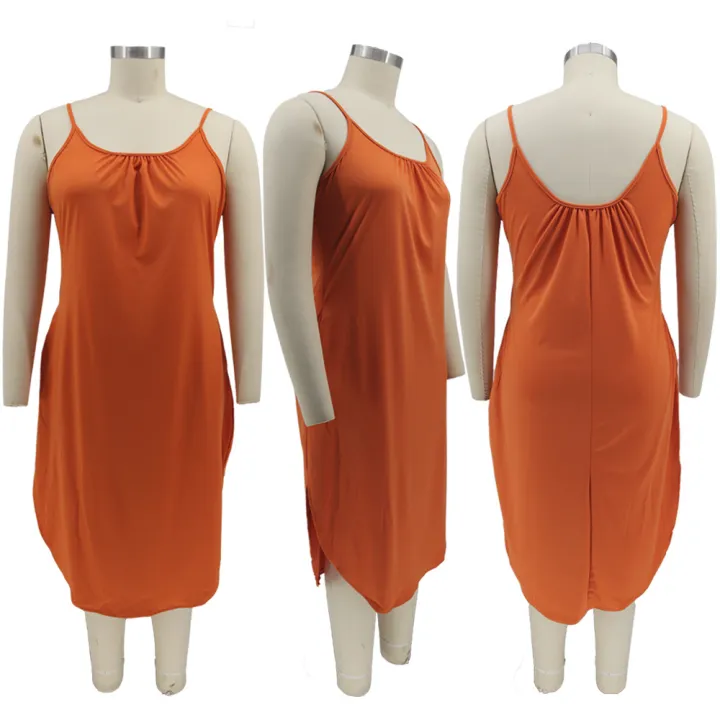 Lavish%20indulgent%20-%20ladies%20Plus%20Size%20Women's%20Clothing%20Summer%20Dress%20Fashion%20Casual%20Solid%20color%20Dresses%20-%20Easy%20To%20maintain%20-%20Durablity%20Assurance%20-%20Image%205