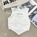 Summer Street Sleeveless Tanks Short Party Hot Tops Women Hollow Out Bra Y2K Female Camisole Spaghetti Strap Bra Crop Tops. 