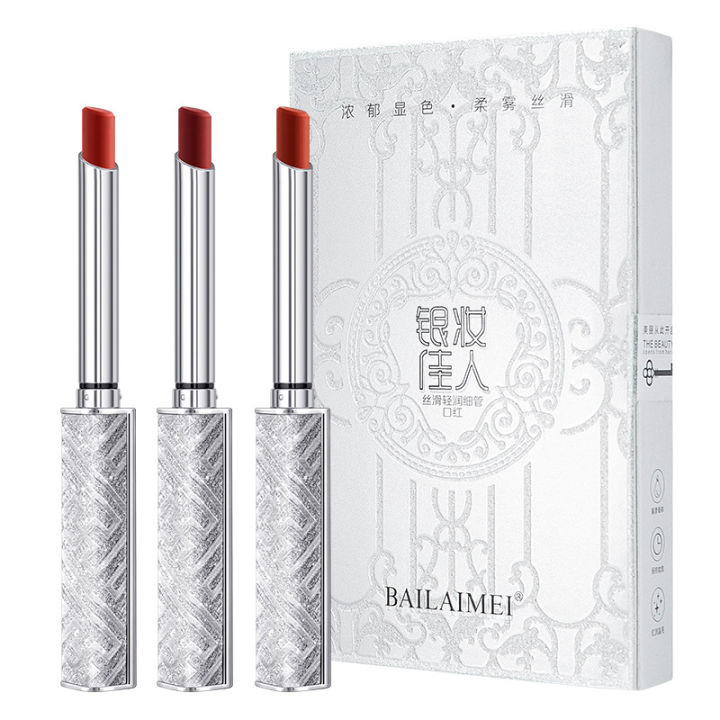 Bailaimei%20Silver%20Makeup%20Beauty%20Thin%20Tube%20Lipstick%20Set%20Silky%20Smooth%20Color%20Rendering%20Water%20Not%20Easy%20to%20Stick%20Cup%20Long-lasting%20Small%20Silver%20Tube%20Set%20-%20Image%205