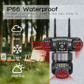V380 Pro WiFi Outdoor IP Camera, 6MP(2MP+2MP+2MP)  Triple Lens Triple Screen Security Video Monitor, Night Vision, Waterproof CCTV Cameras. 