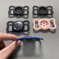 2 PCS Contrast Color Perforated Pet Collar Silicone Cover for AirTag.
