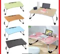 Smart Multi-Purpose Laptop Table Stand/Study Table/Bed Table/Foldable and Portable/Ergonomic & Rounded Edges/Non-Slip Legs/Engineered Wood/Color - Random Colours. 