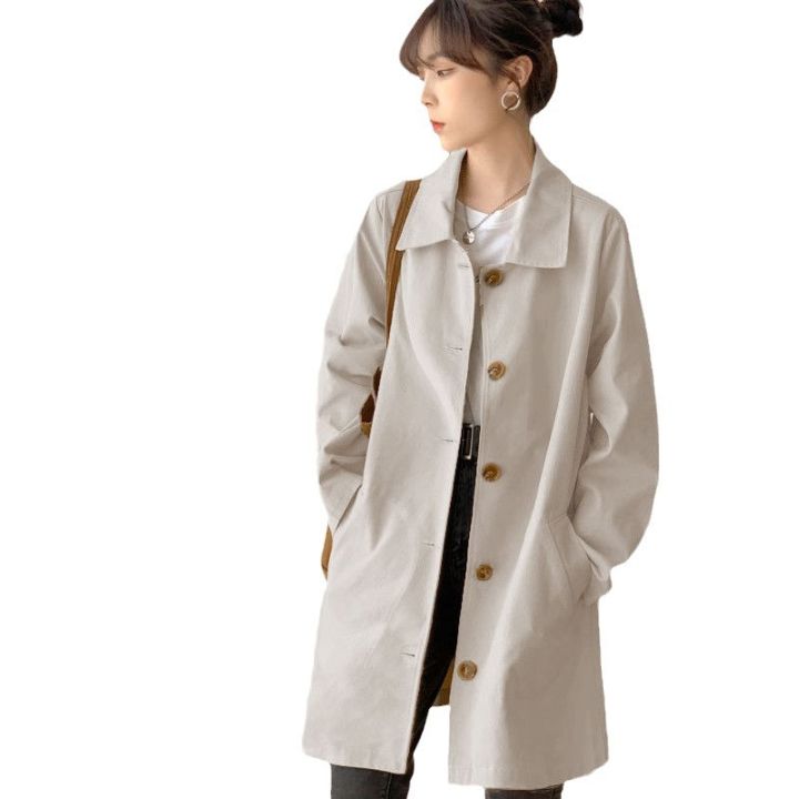 Women's%20Trench%20Coat%20Outerwears%20Korean%20Version%20Simple%20Casual%20Loose%20Solid%20Color%20Medium%20Long%20Top%20Jacket%20For%20Women%20Impermeable%20Mujer%20-%20Image%206