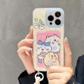 Olige  Case  For iPhone 11 12 13 14 15 Pro Max Anime cartoon small animals and cute Giekawa creative insertable Kaka bag with wrist strap phone case back cover. 