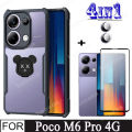 4 In1 POCO M6 Pro Shockproof Phone Case for POCO M6 Pro 4G Camera Lens Glass Screen Protector.
