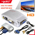 HXSJ HW-2401 VGA to RCA Switch Box, PC to TV AV Monitor Composite S Video Adapter.