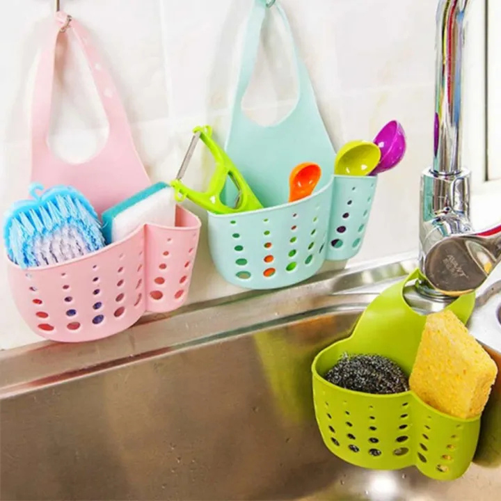 Silicone Kitchen Hanging Sink Sponge Holder – Kitchen Organizer for Soap, Sponges & Brushes-1Pc
