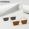 CATERSIDE Small Rectangle Sunglasses Men Women Classic Gold Black Lens Metal Square Vintage Frame Sports Dropship Eyewear UV400. 