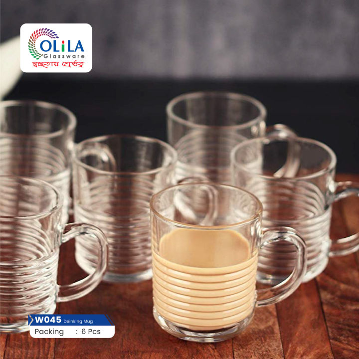 Transparent Mug Set Tea Cup 240ML 6Pcs Set - W45 Coffee Mug