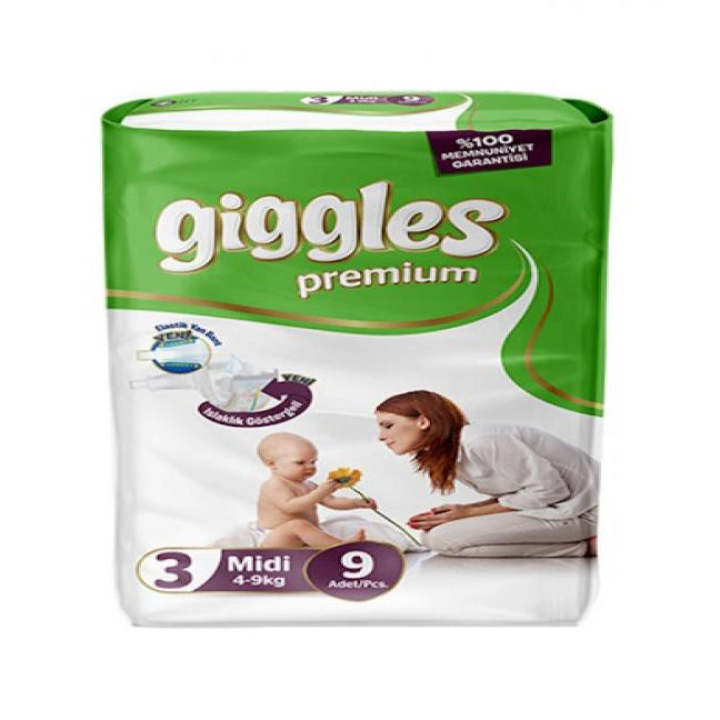 Giggles Standard Pack, 4-9Kg, Midi, 09 Pcs/Pack
